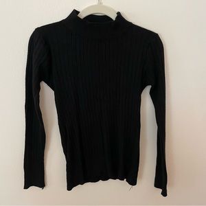 Black mock neck fitted sweater XS